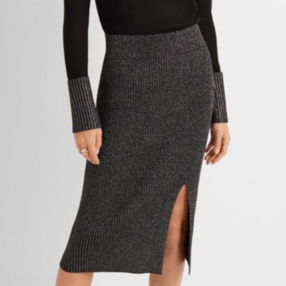 Club Monaco Elegant Black and Gray Women's Skirt Medium Once Worn
